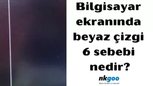 Bilgisayar ekranında beyaz çizgi 